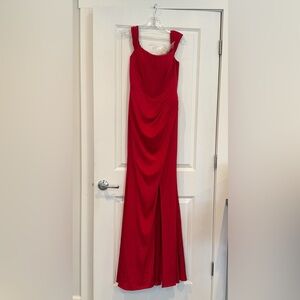 Bliss Long Formal Dress Gown Apple Red Corset Zip Back Size Medium